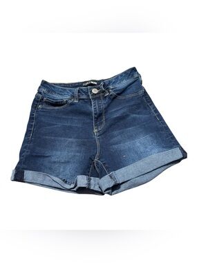 Fashion Nova Cuffed Denim Shorts Size 3-dark Wash